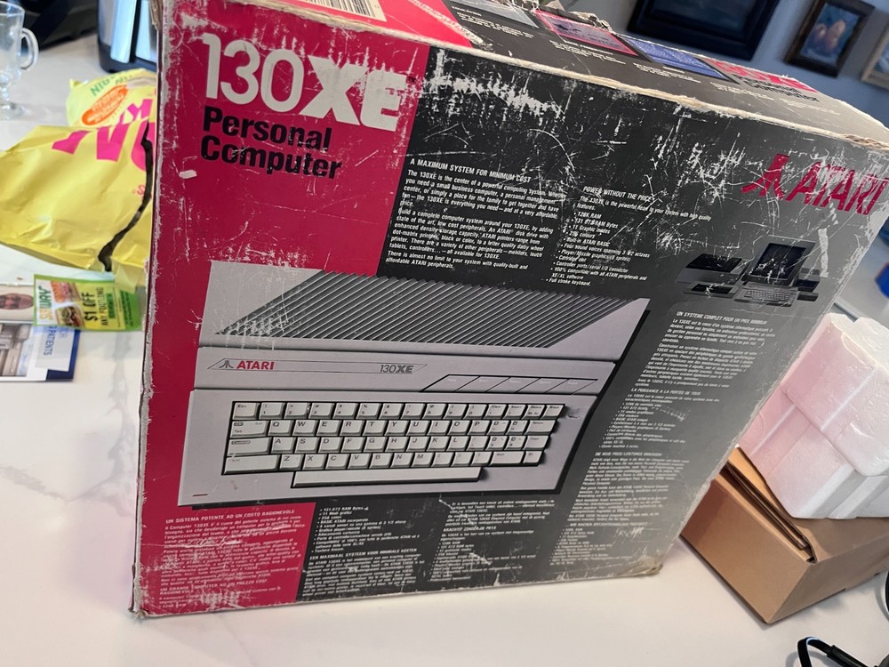 Atari 130XE Computer with Box - Tested and Working