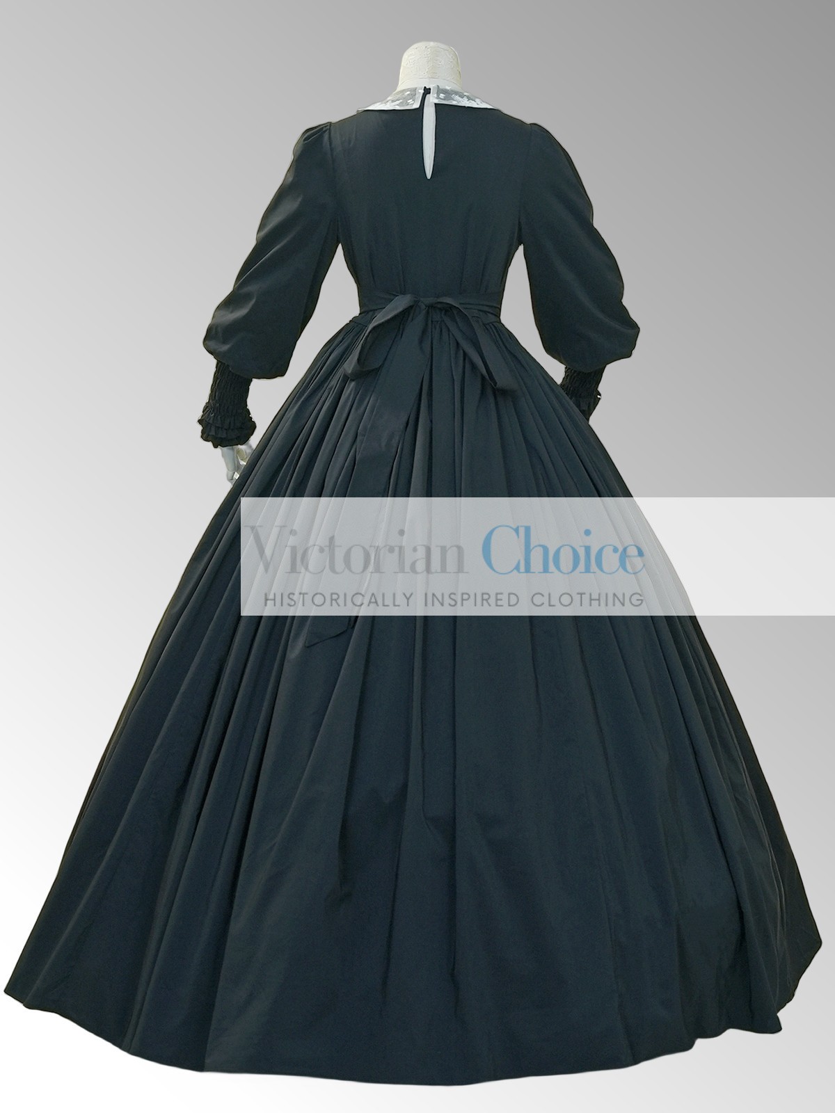 Black Victorian Dickens Fair 19th Century Civil War Cape Dress Theater Wear 717