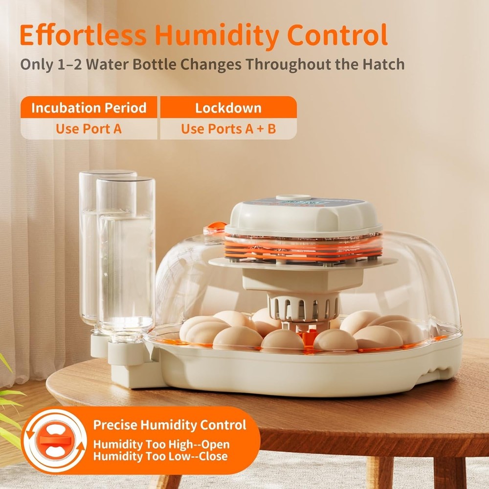 Elegant Egg Incubator with Automatic Turning & Temperature Control for 12 Eggs