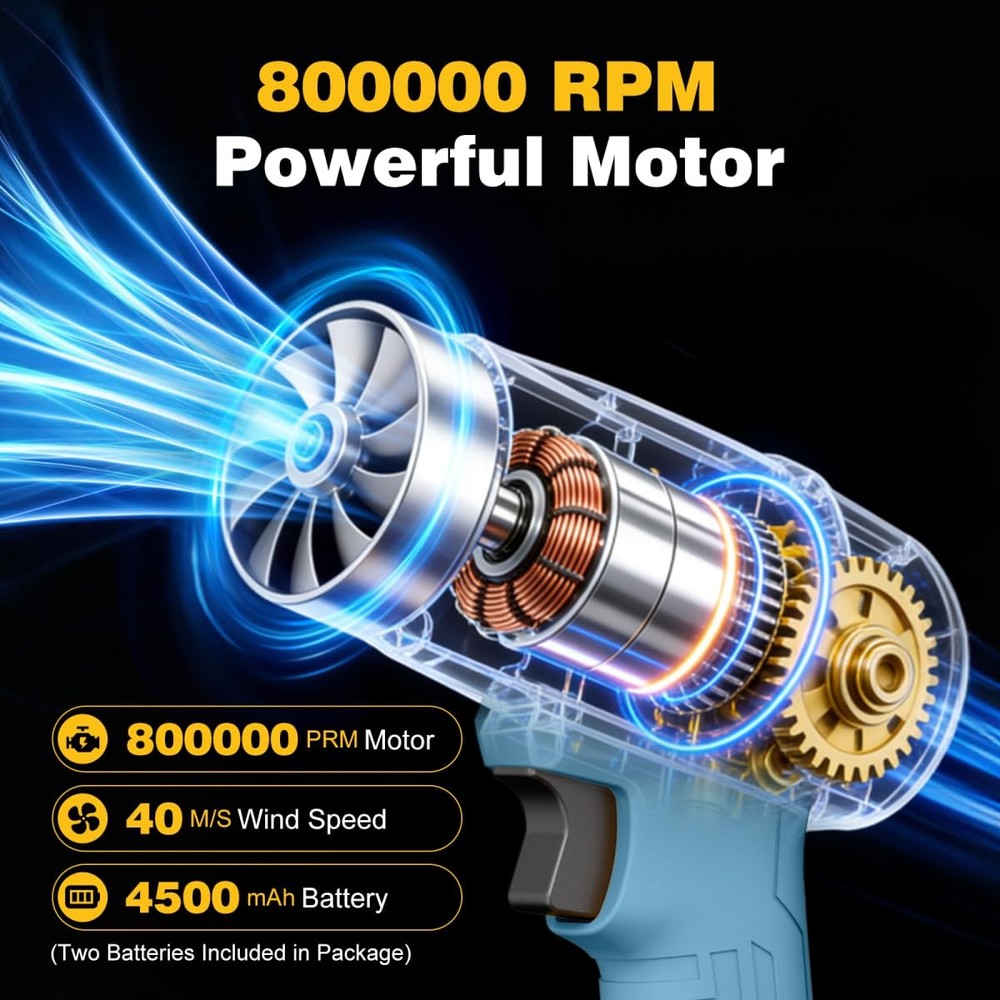 Electric Mini Leaf Blower, Powered Handheld Blower Leaf, Adjustable Wind Spee...