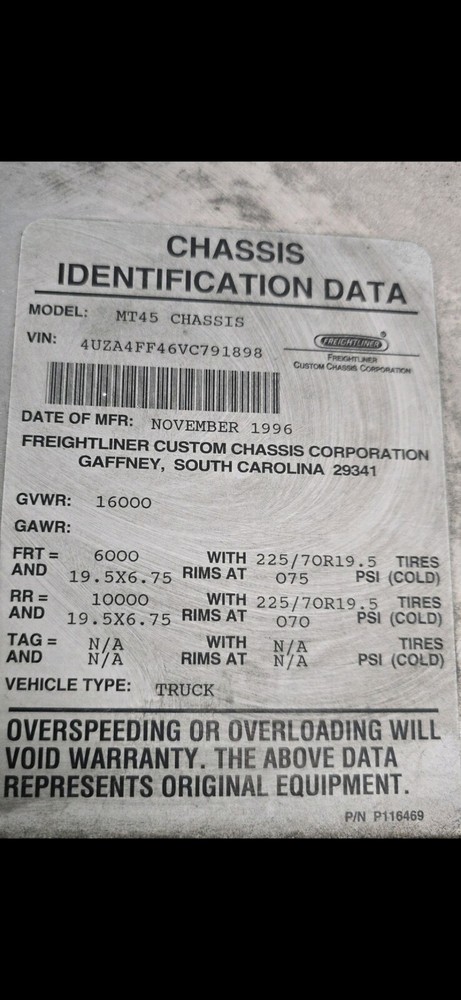 1996 96 FREIGHTLINER MT45/VARIOUS MODELS CLIMATE CONTROLS OEM