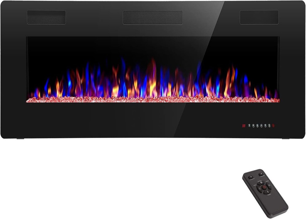 Electric Fireplace 36'' with Remote with Adjustable Flame Brightness & Speed
