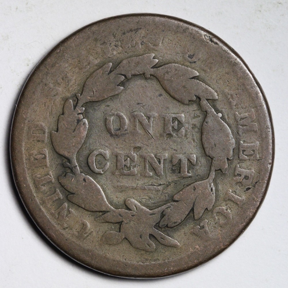 1838 Coronet Head Large Cent E196 GB