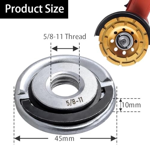 2Pcs Angle Grinder Flange Nuts with 5/8-11 Inch Thread, Quick Change Grinder