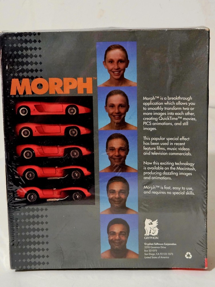 Gryphon Morph Special effects software Mac CD-ROM, 1992 Sealed Box Original