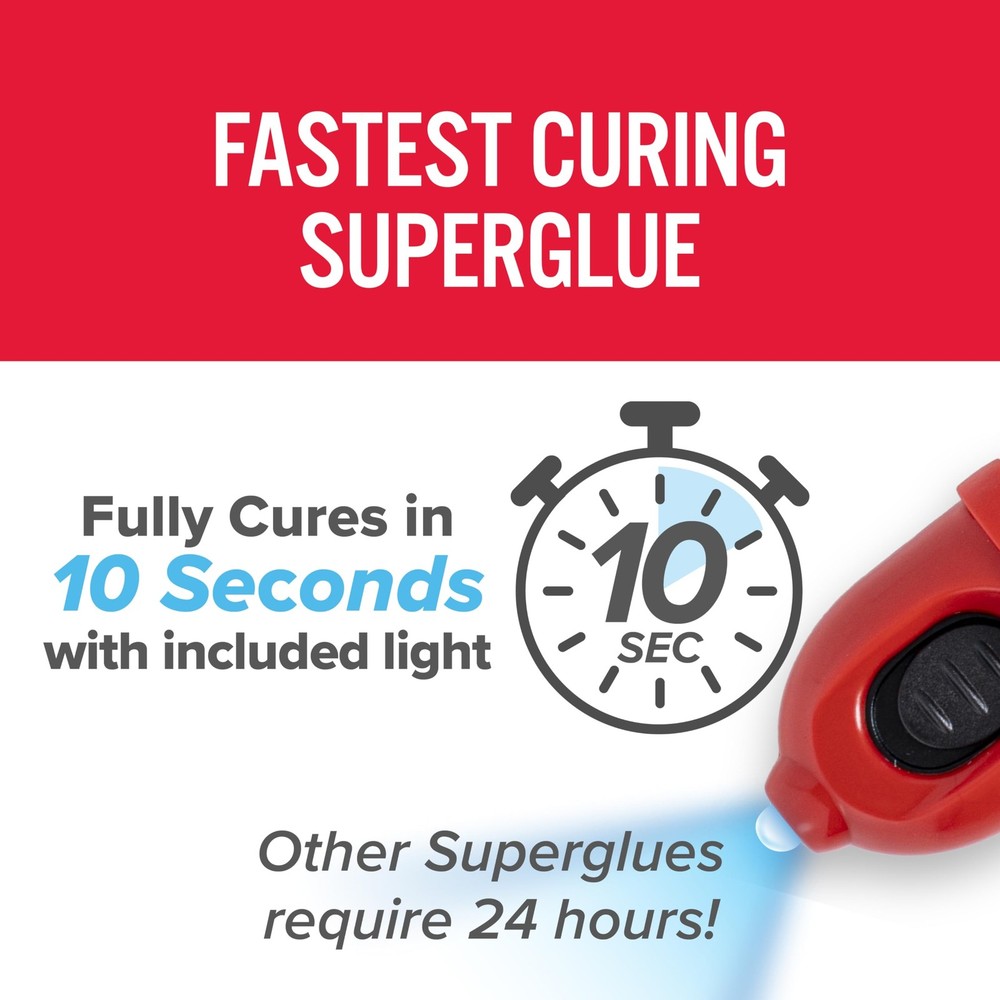 J-B Weld Light-Activated Superglue, Clear, 5g, 2-Pack