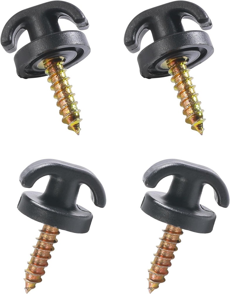 4 Universal Cargo Net Hooks - Durable Black Fasteners for Optimal Organization