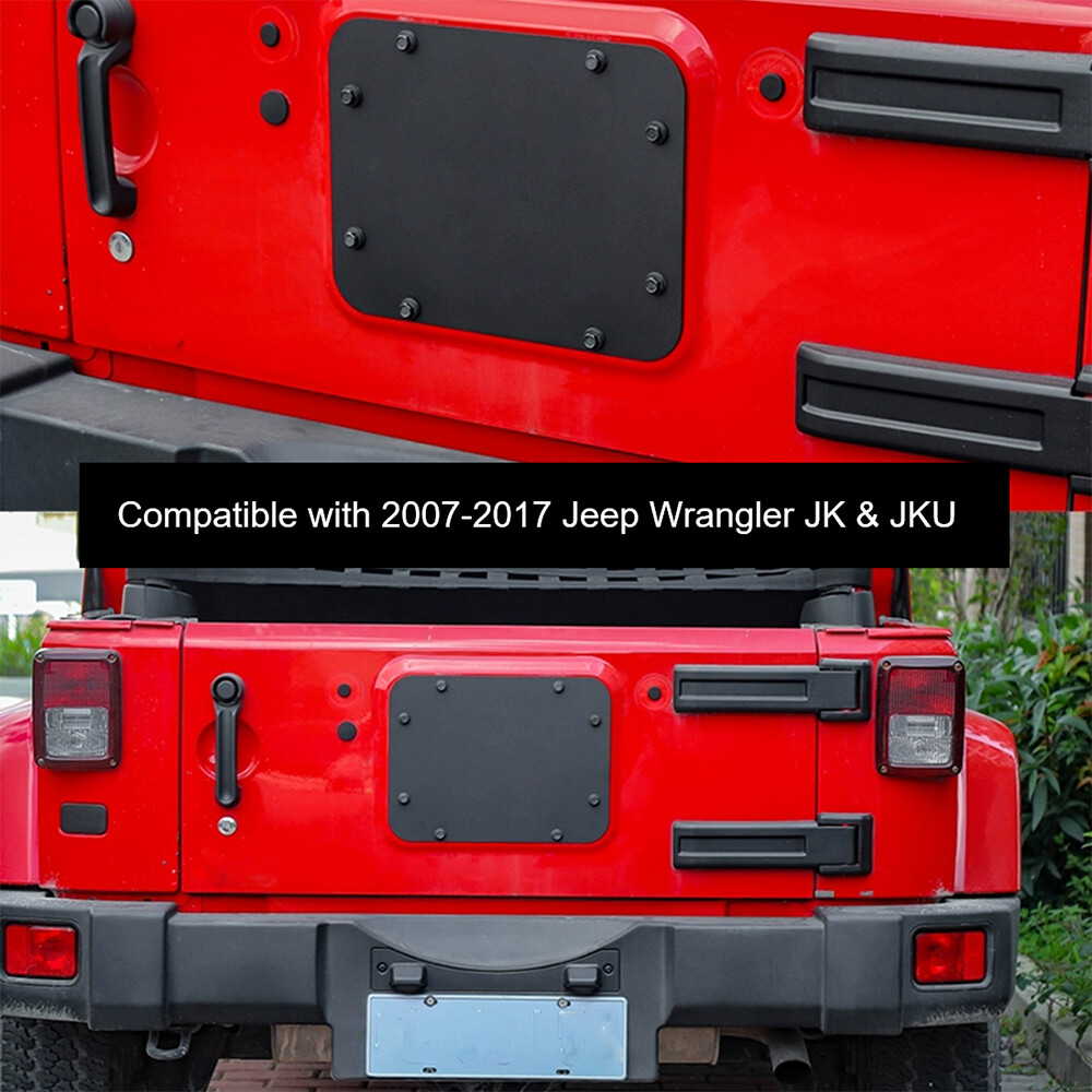 1 Set Spare Tire Carrier Delete Plate w/ Bolts Fits Jeep Wrangler JK 2007-2018