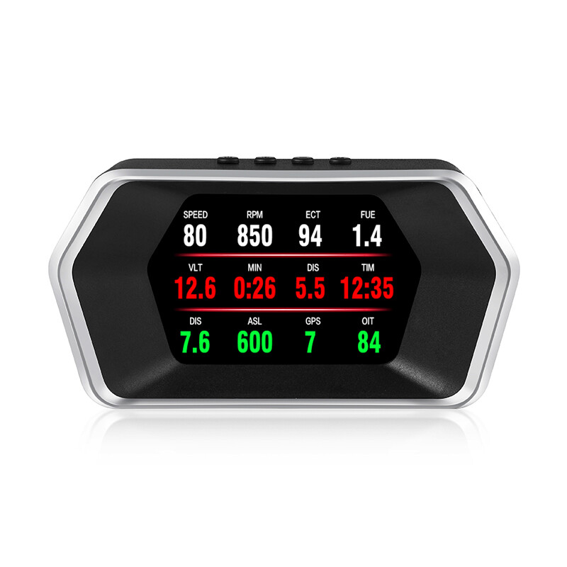 Car HUD Computer OBD2 GPS Head Up Display Speedometer Tester Reader P17 IGNITION