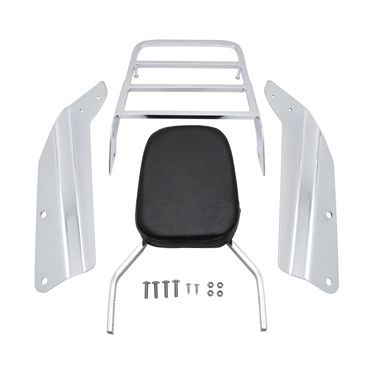 Rear Sissy Bar Backrest With Luggage Rack Pad Honda VTX 1300 1800 N R S T 02-09