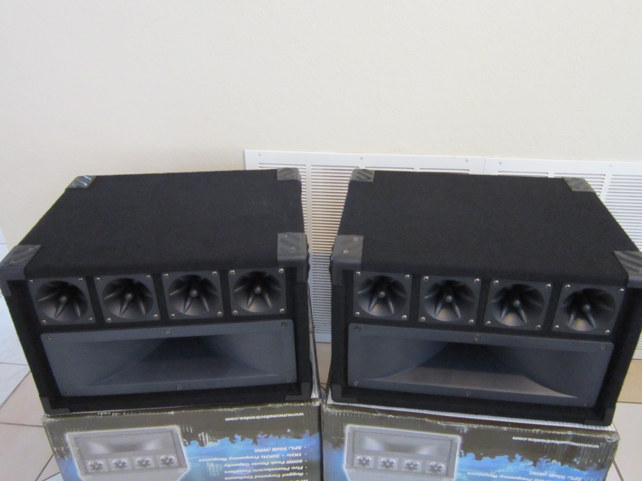 NEW DJ Tweeter Speakers PAIR (2).4 Piezo Horn Drivers.300w.PA.8 ohm.Pro Audio.