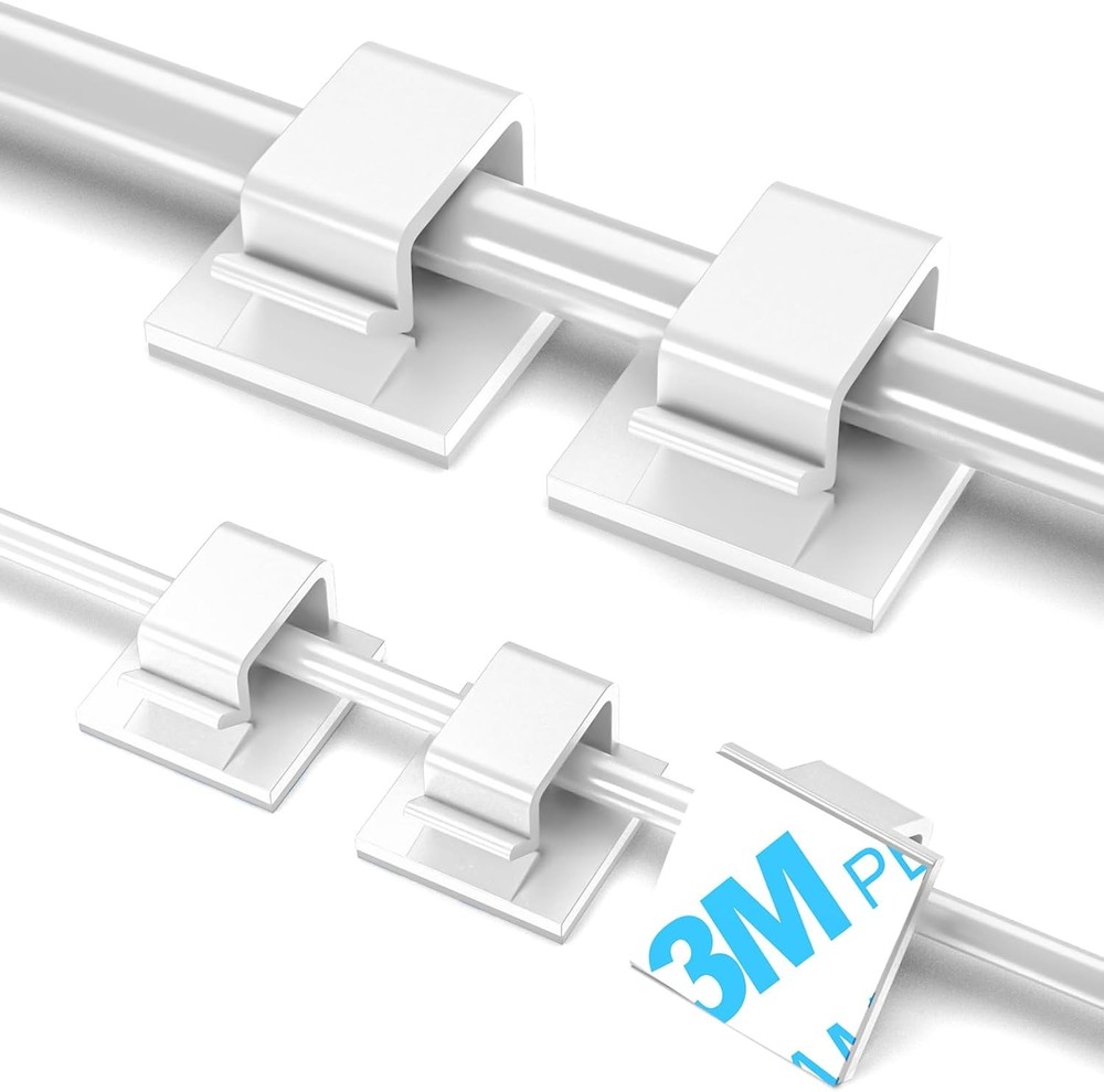 100 PCS Adhesive Cable Clips White (Small & Large), Small&Large,