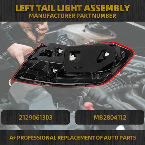 Driver Left Side Tail Light Assembly Compatible with 2014-2016 Rear Left