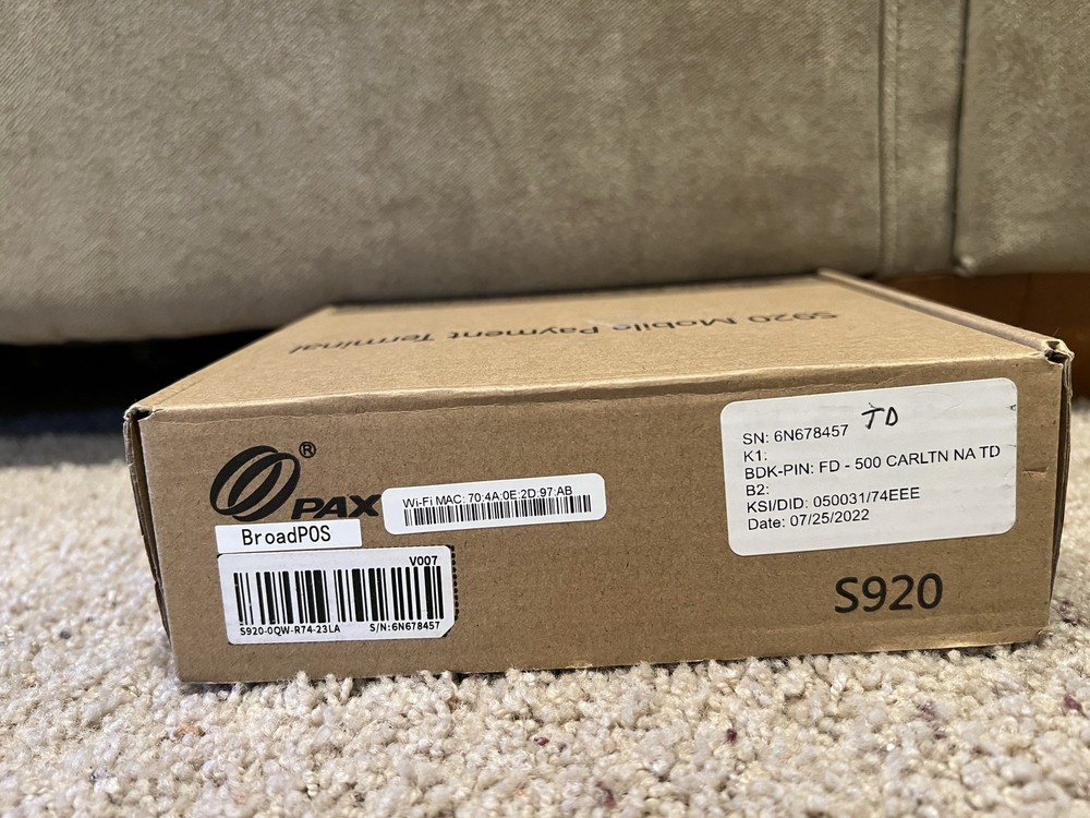 PAX S920 Wireless Terminal