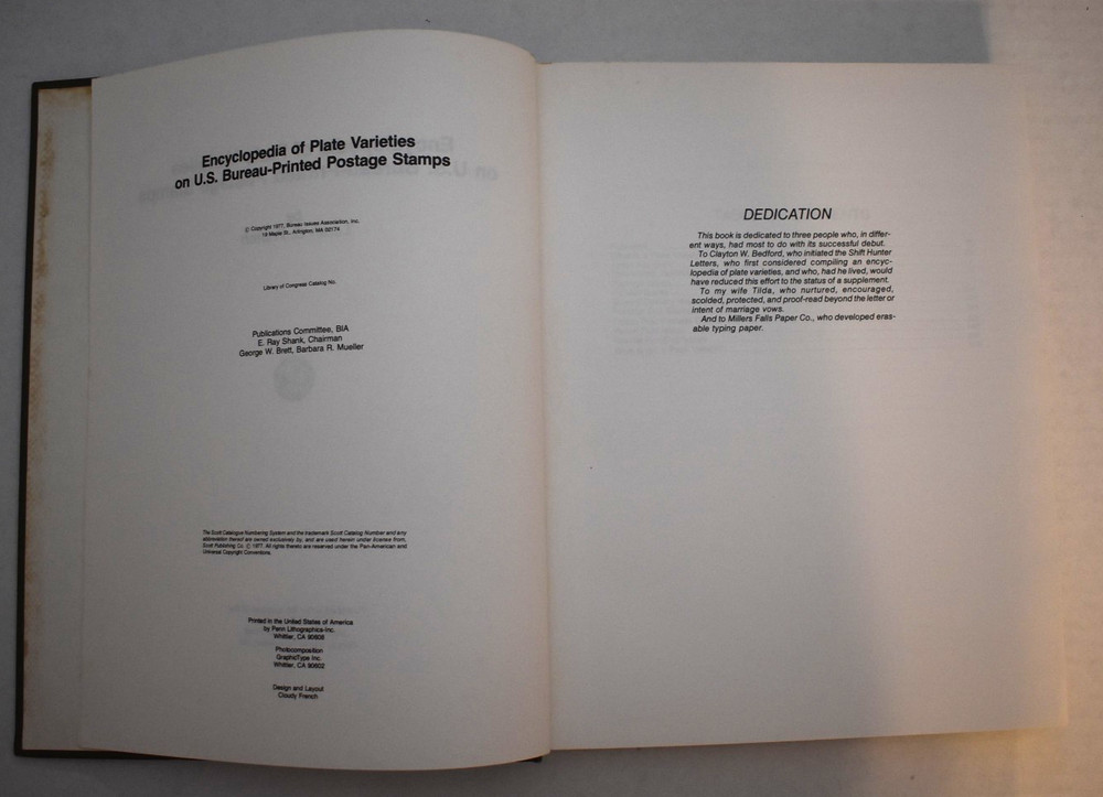 Encyclopedia of Plate Varieties on U.S. Bureau-Printed Postage Stamps by French