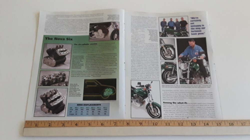 HARLEY DAVIDSON V4 NOVA CONCEPT MOTORCYCLE ORIGINAL 2002 ARTICLE