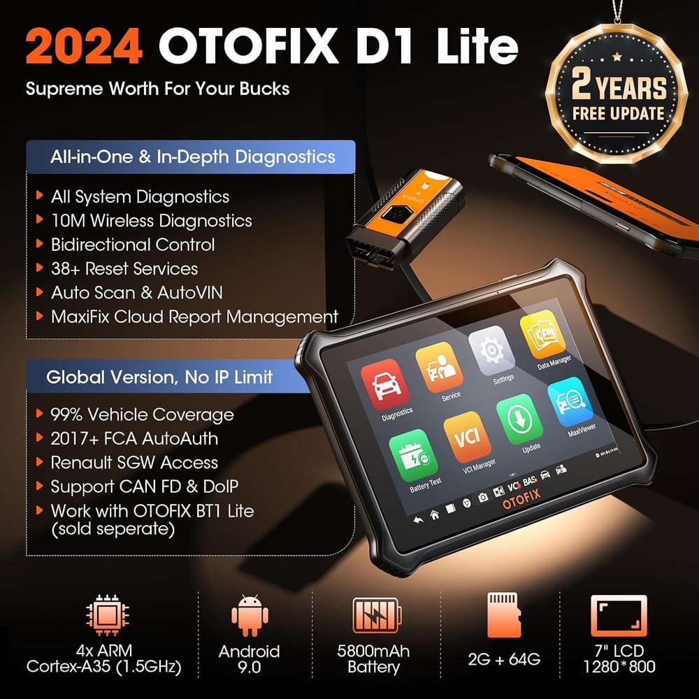 2024 OTOFIX D1 Lite Bidirectional Full System Car Diagnostic Scanner KEY Coding