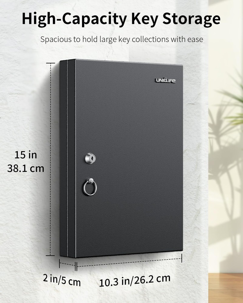 32 Position Key Lock Box, Wall Mount Key Box, Car Key Organizer with Writable...