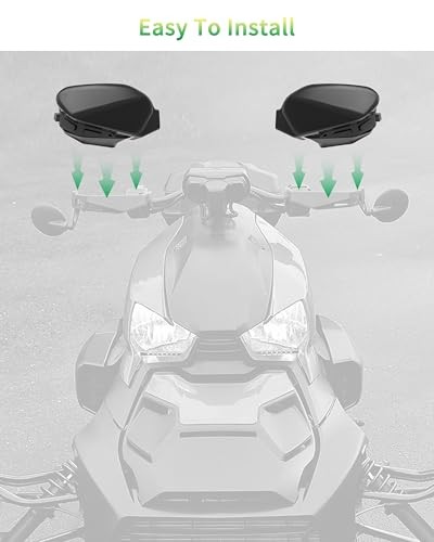 2PCS Hand Guards for Can Am Ryker, Black Plastic Handguards Protector Cover