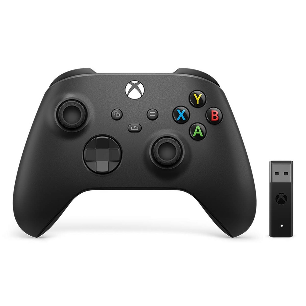 Xbox Wireless Controller Carbon Black + Wireless Adapter for Windows (Xbox