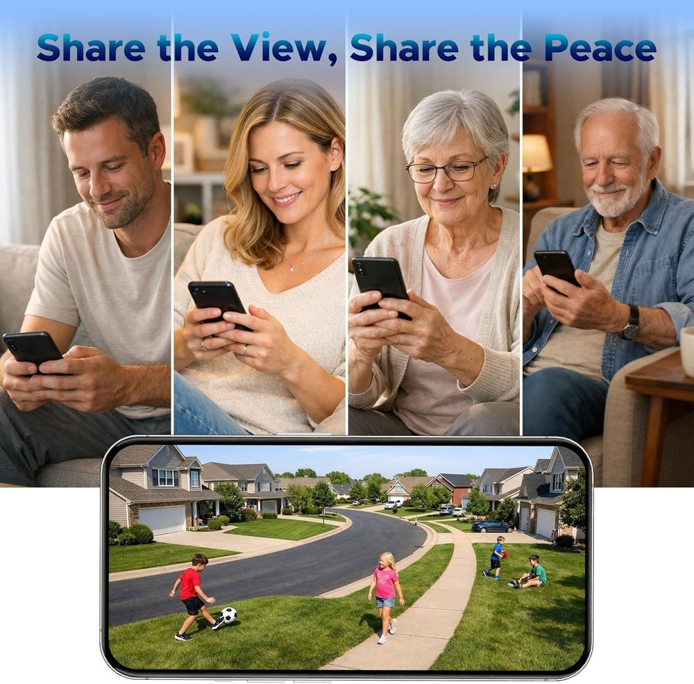 Wireless Security Camera System Outdoor Triple-Lens Security Cam Auto Tracking