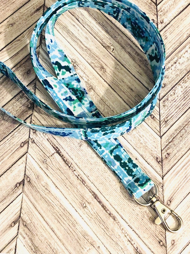 Lanyard Key Holder/ ID Badge/ Blue