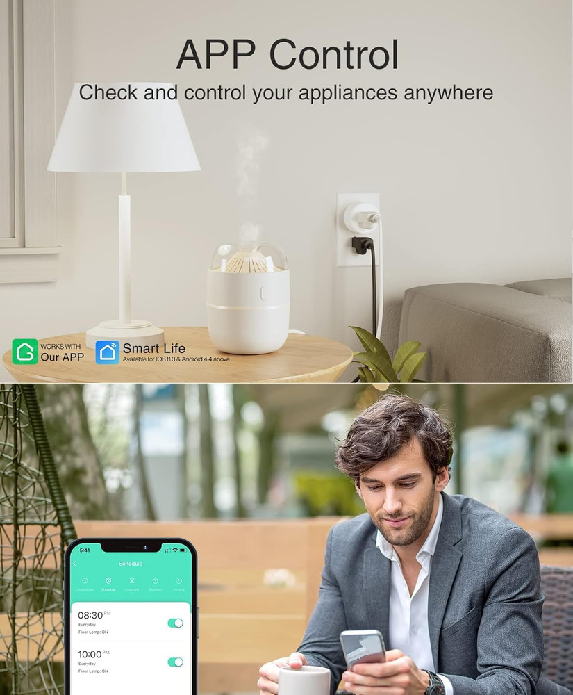 Mini Plug Compatible with Alexa and Google Home, Wifi Smart Outlet Socket Rem...