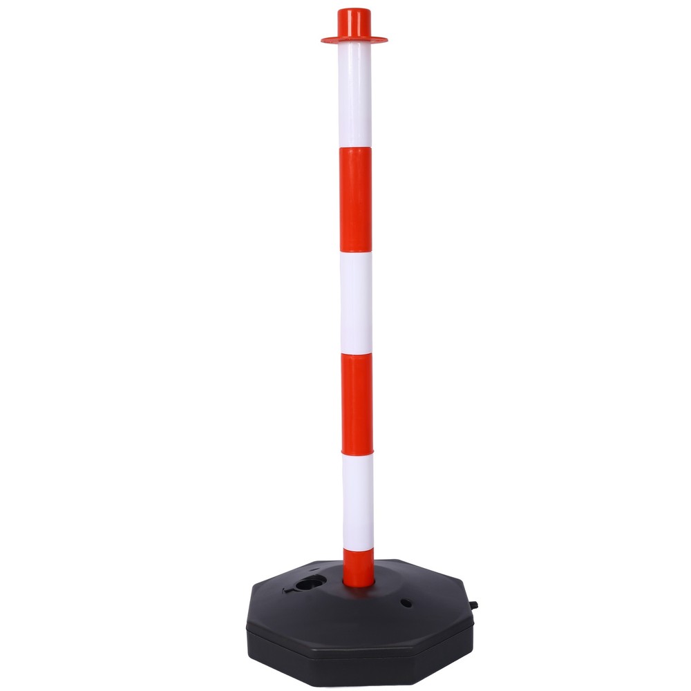 6 Pack Traffic Delineator Post Cones with Weighted Base & Reflective Collars