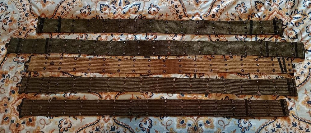 5 US GI PISTOL BELTS NOT ALL THE SAME