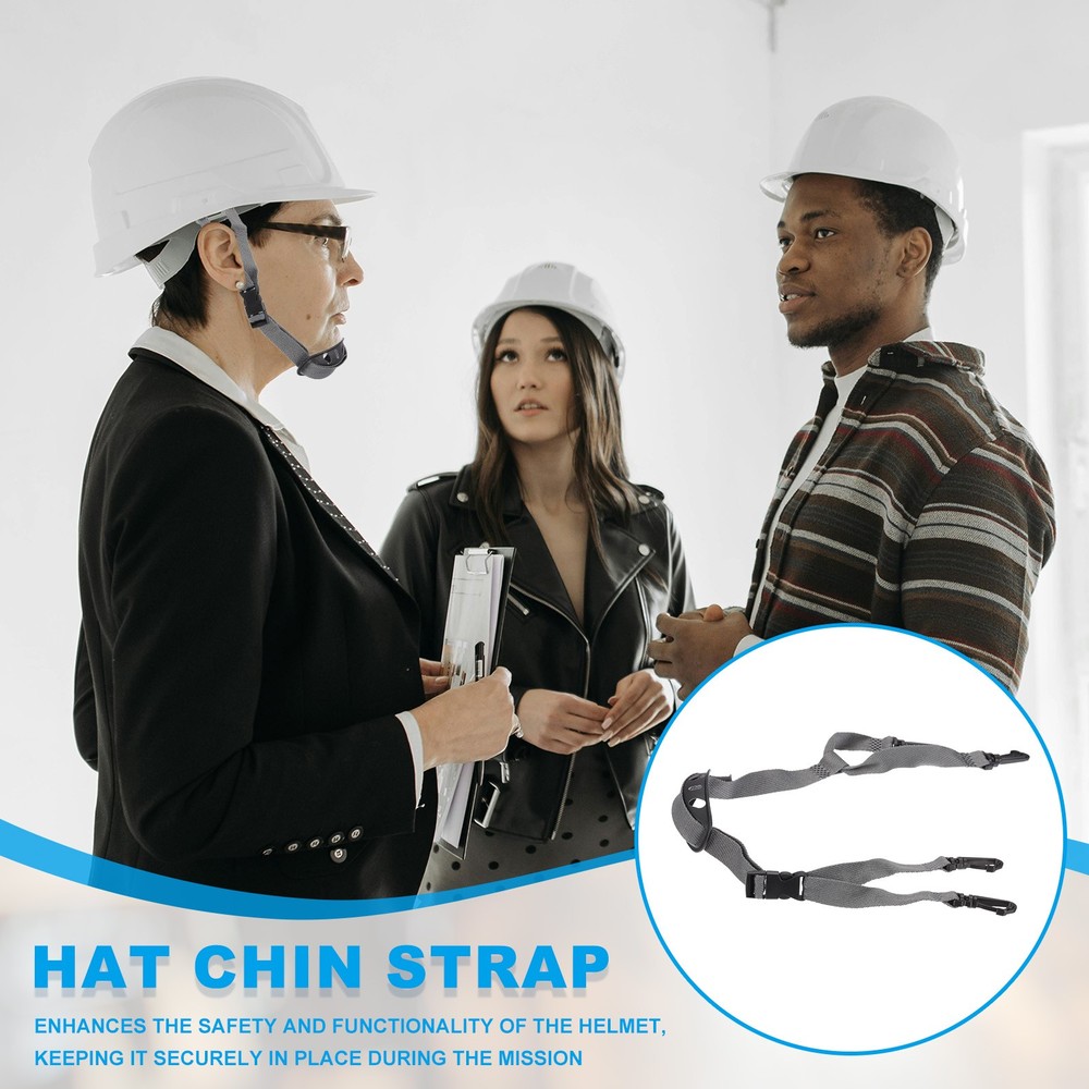 27.5 Inch Hat Chin Strap Helmet Strap Hook Y-type Grey 2 Pcs