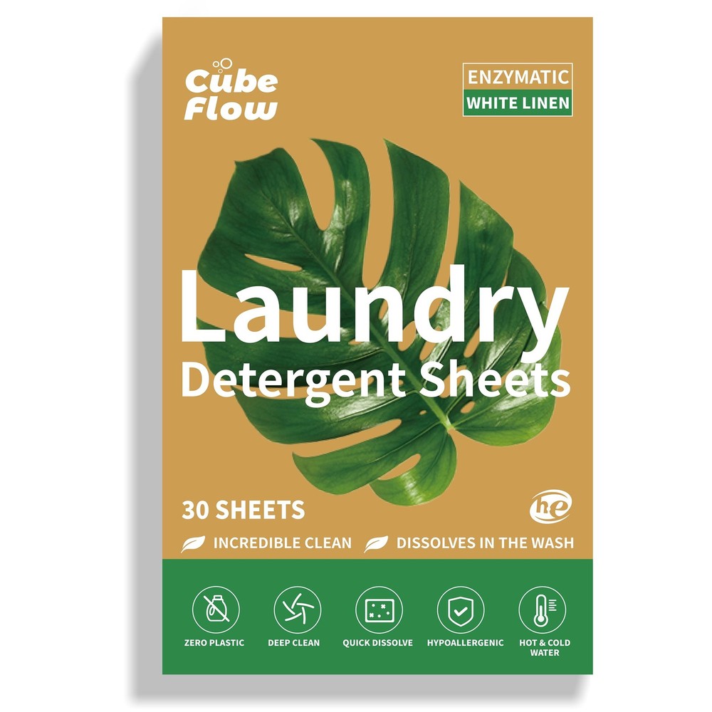Linen Scented Laundry Detergent Sheets | 60 Loads | Natural Freshness & Deep ...