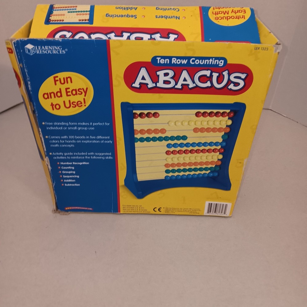 Learning Resources Ten-Row Abacus, Math, Addition,Subtraction,Homeschool