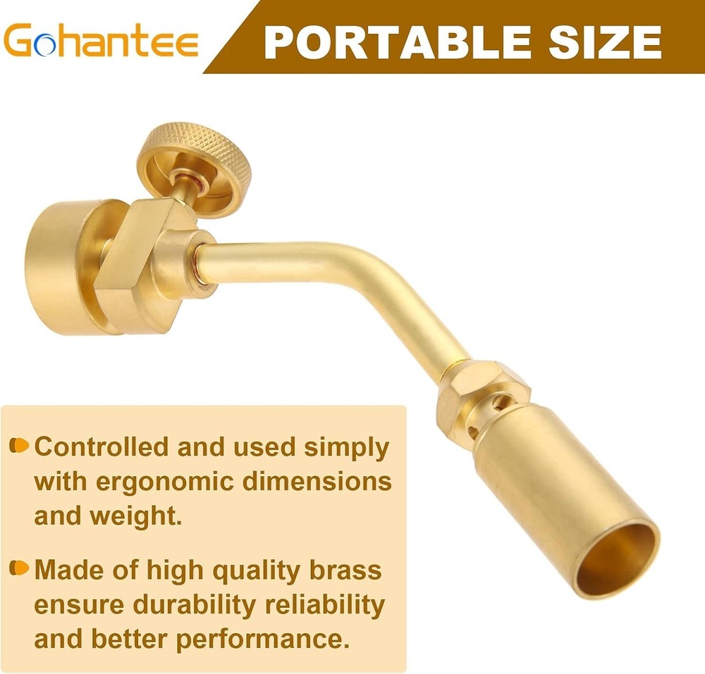 Upgraded Brass Propane Torch Head with Flame Control - 1350°C Max Temperature