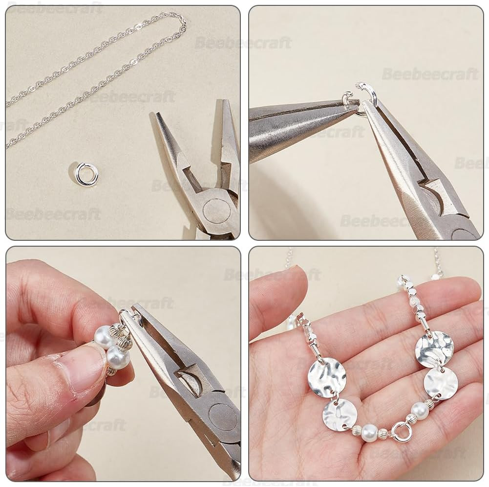 50 Pcs 5.5mm Locking Jump Rings in 925 Sterling Silver Plated Brass for Jewelry