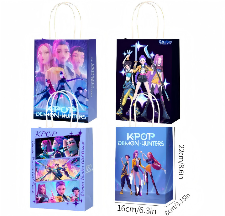 Demon Hunter Party Favors Gift Bags KPOP Birthday Decoration Loot Bags Food Set