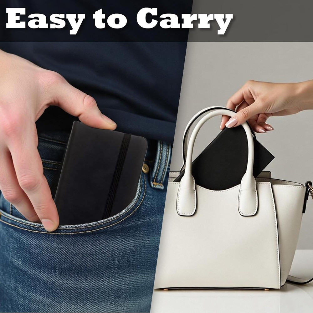 2 Pack Small Pocket Notebook,Journal Hardcover Notepad with Thick Lined Paper, 2