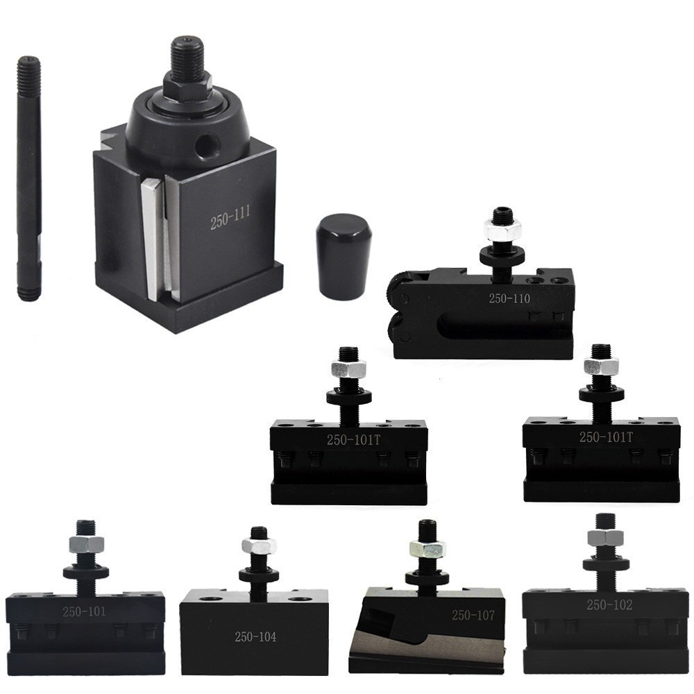 Wedge Tool Post Set AXA 250-111 For Swing Dia 12" Plus 2 Extra Tool Holder