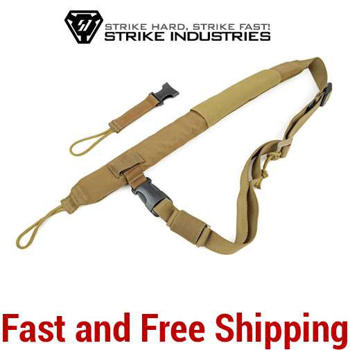 Strike Industries S3 Pro Padded Shoulder Strap Sling -Two & Single-Point - Tan