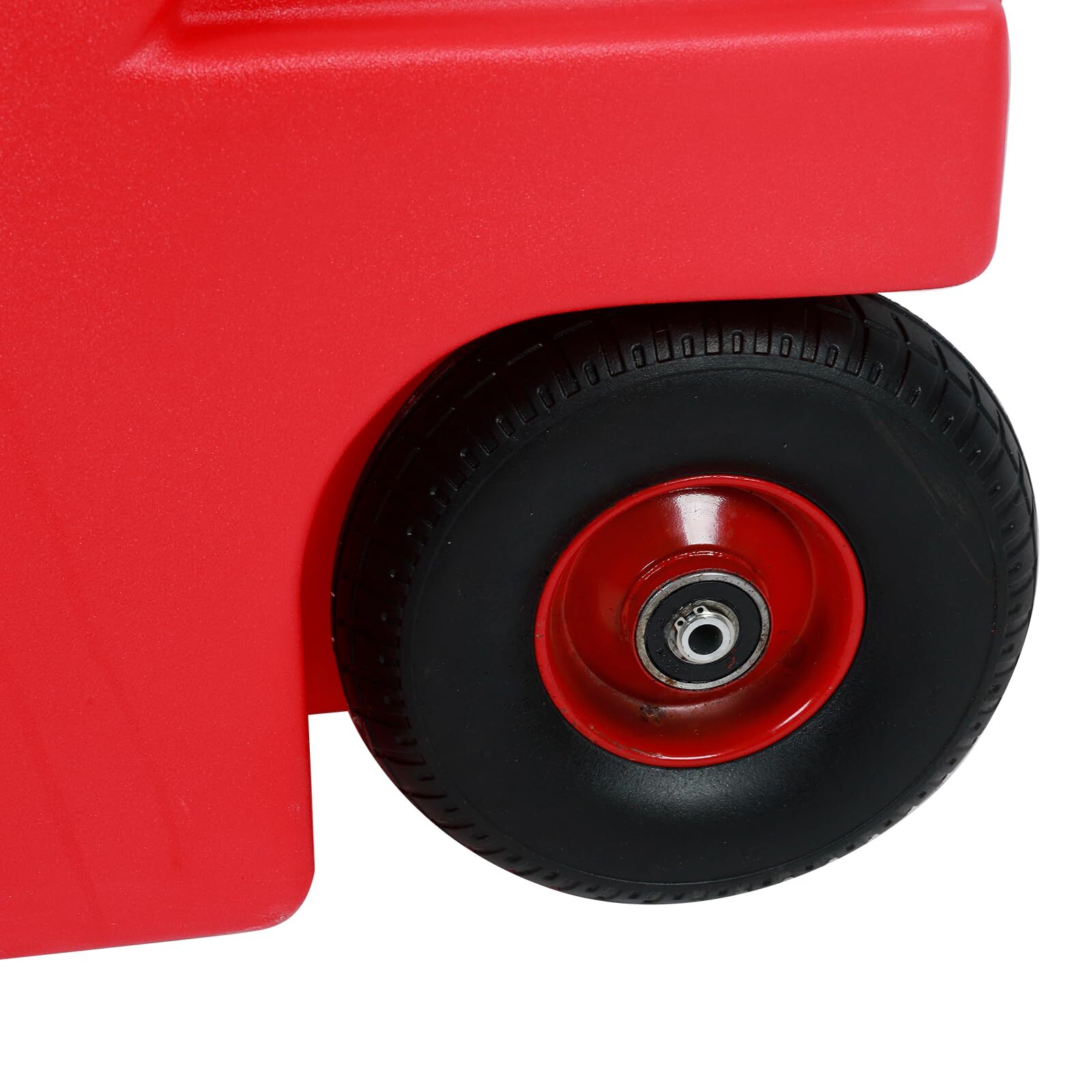 32 Gallon Portable Fuel Tank Caddy w/ Electric Transfer Pump On-Wheel 3.7GPM Red