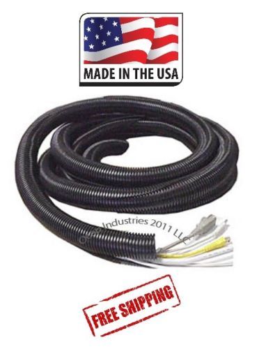 20 FT X 3/4 INCH BLACK PROTECTIVE WIRE WRAP POLYETHYLENE SPLIT LOOM