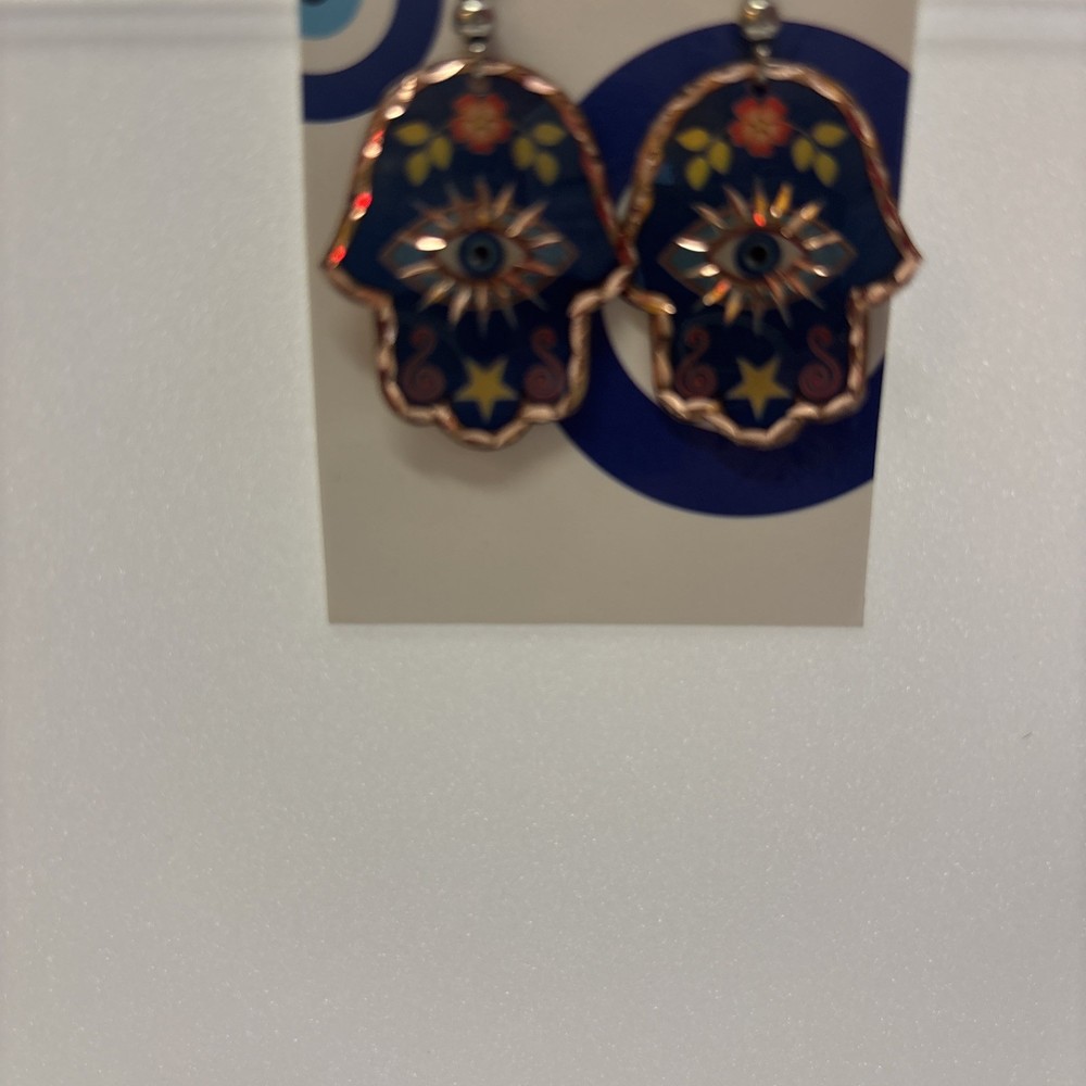 Handmade Evil Eye Copper Earrings