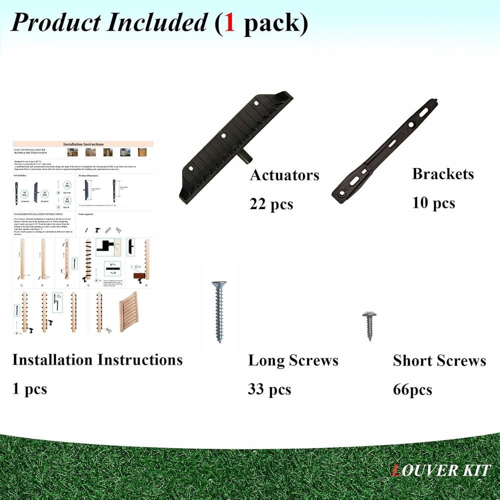 Explranltec Louver Bracket Kit, Deck Sunblind System, Shutters Hardware Syste...