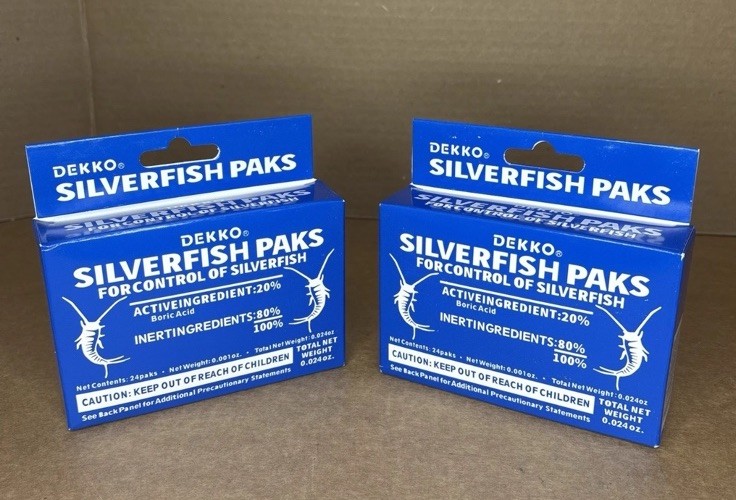 2 Boxes Dekko Silverfish Paks Control Deter Prevent Silverfish 48 Total