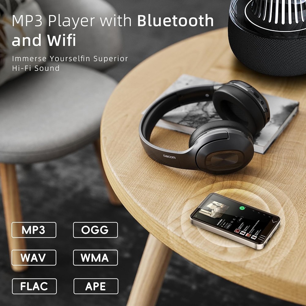 HIFI WALKER G7 Android MP3 Player with Bluetooth WiFi, 4" 144GB, Black