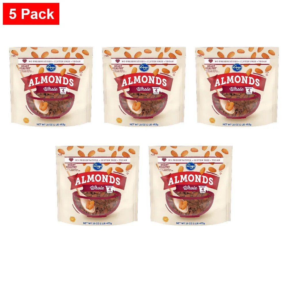 KG Whole Almonds 16 oz - 5 Pack