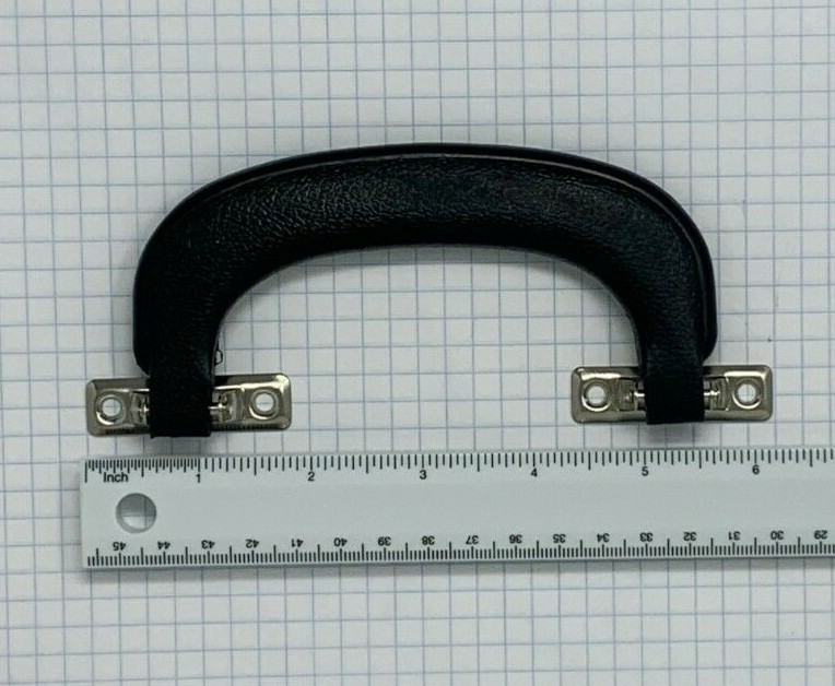 Replacement Handle, Instrument case / Luggage, Black Plastic w/Nickel Trim