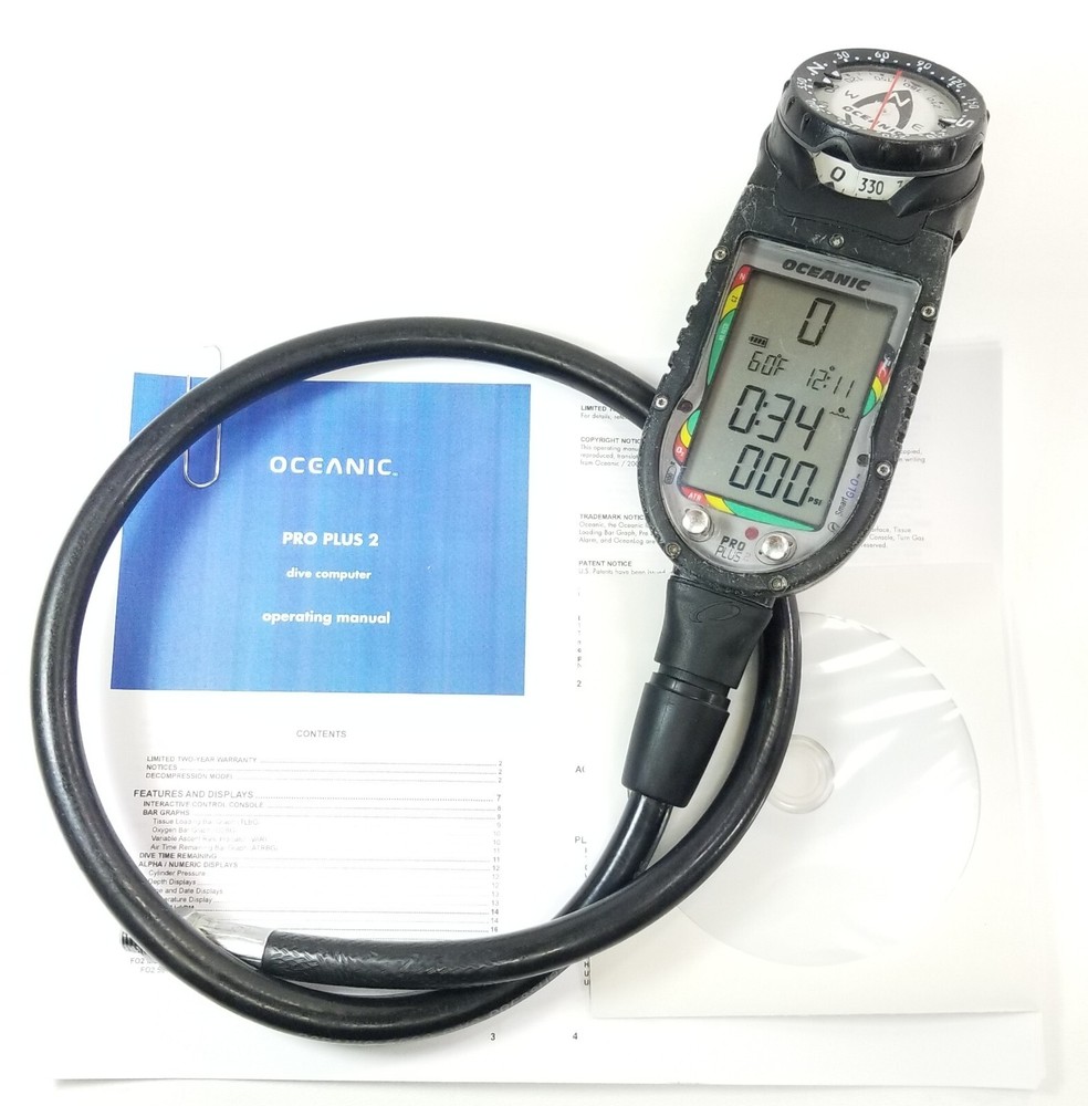 Oceanic Pro Plus 2.1 SCUBA Dive Air Integrated Computer, Compass Air & Nitrox 2