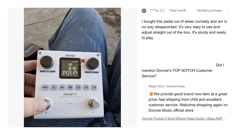 Donner Pocket X Electric Guitar Multi Effects Pedal 6 Effects Modules 80 Presets