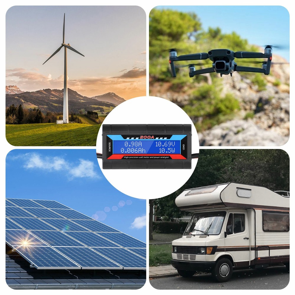 200A Digital Volt Watt Meter Digital DC Caravan Solar Power Analyzer Anderson