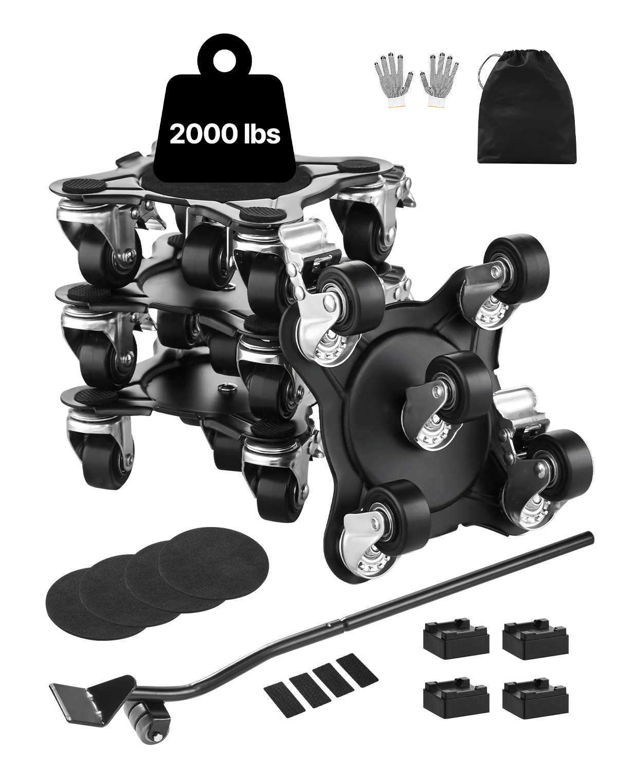 Furniture Dolly Heavy Duty Furniture Mover with 5 Wheels 1200 lbs Capacity